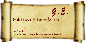 Gubicza Eleonóra névjegykártya