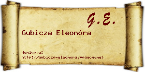 Gubicza Eleonóra névjegykártya